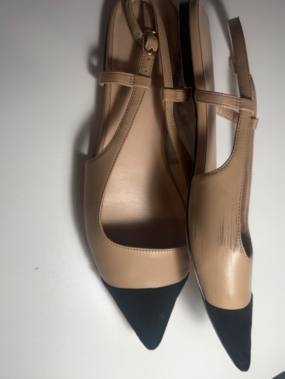 Saks fifth Avenue Leather Colorblock Pattern Slingback Flats - Picture 9 of 10